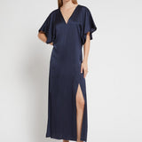 Vestido midi Ottod'ame acetinado azul