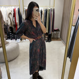 Vestido midi de manga curta