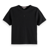 T‑shirt Curta Preta Slim Fit em Algodão | Scotch & Soda