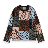 Camisola Oversized em Jacquard – Leopard Patchwork | Scotch & Soda