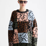 Camisola Oversized em Jacquard – Leopard Patchwork | Scotch & Soda