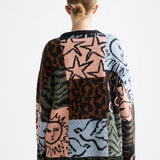 Camisola Oversized em Jacquard – Leopard Patchwork | Scotch & Soda