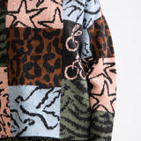 Camisola Oversized em Jacquard – Leopard Patchwork | Scotch & Soda