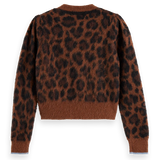 Cardigan Curto em Animal Print Castanho | Scotch & Soda