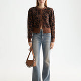 Cardigan Curto em Animal Print Castanho | Scotch & Soda