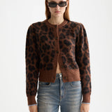 Cardigan Curto em Animal Print Castanho | Scotch & Soda