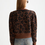 Cardigan Curto em Animal Print Castanho | Scotch & Soda