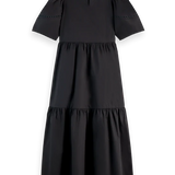Vestido midi Scotch & Soda com bordados em preto