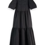 Vestido midi Scotch & Soda com bordados em preto