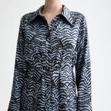 Vestido Midi Camiseiro em Animal Print Azul | Scotch & Soda