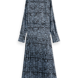 Vestido Midi Camiseiro em Animal Print Azul | Scotch & Soda