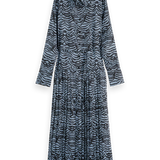 Vestido Midi Camiseiro em Animal Print Azul | Scotch & Soda