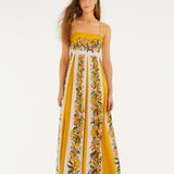 Vestido Maxi Amarelo com Estampa Jardim | FARM RIO
