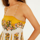 Vestido Maxi Amarelo com Estampa Jardim | FARM RIO
