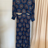 Vestido comprido SCOTCH & SODA padrão em azul