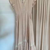 Vestido camiseiro comprido bege