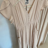 Vestido camiseiro comprido bege