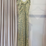 Vestido Longo Verde Menta e Amarelo