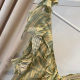 Vestido Longo Verde Menta e Amarelo