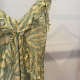 Vestido Longo Verde Menta e Amarelo