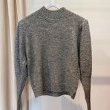 Camisola de Malha Cinzenta com Gola