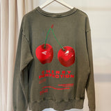 Sweatshirt Oversized com Cerejas Verde
