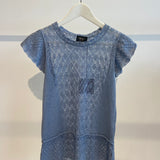 Blusa de manga curta em croché