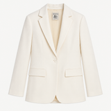 Blazer Ebony Ecru em Flanela de Lã | SEMICOUTURE