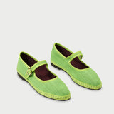 Alpercata Mary Jane Justina em linho verde