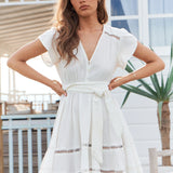 Vestido de manga curta