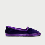 Alpercata Slipper Leticia em veludo roxo