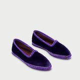 Alpercata Slipper Leticia em veludo roxo