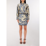 Vestido Acetinado com Print Azul | LIU JO