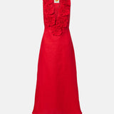 Vestido Midi Vermelho em Linho | FARM RIO