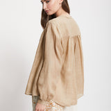 Conjunto camisa e saia Ottod'ame em linho bege