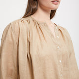 Conjunto camisa e saia Ottod'ame em linho bege
