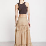 Conjunto camisa e saia Ottod'ame em linho bege