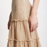Conjunto camisa e saia Ottod'ame em linho bege