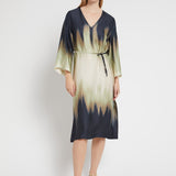 Vestido midi Ottod'ame acetinado com print tie dye