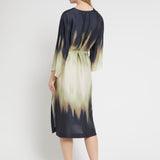 Vestido midi Ottod'ame acetinado com print tie dye