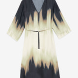 Vestido midi Ottod'ame acetinado com print tie dye