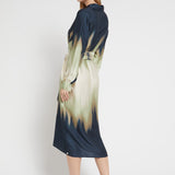 Camiseiro acetinado Ottod'ame com print tie dye azul
