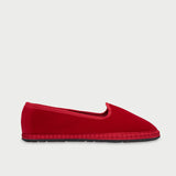 Rochester Slipper Espadrilles in red velvet