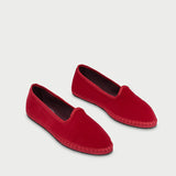 Rochester Slipper Espadrilles in red velvet