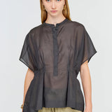 Blusa de musselina Semicouture em preto