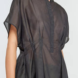 Blusa de musselina Semicouture em preto