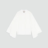 Camisa branca em musselina Semicouture com mangas abertas