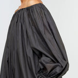 Vestido de musselina em preto semicouture