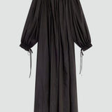 Vestido de musselina em preto semicouture