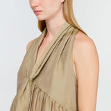 Vestido comprido de musselina SEMICOUTURE kaki